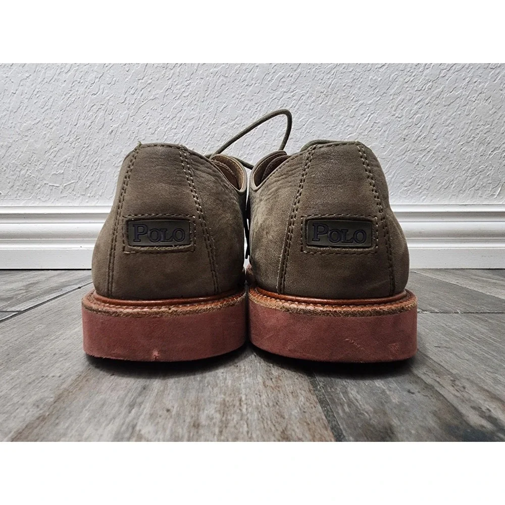 Polo Ralph Lauren Shoes Torrington Green Suede Leather Upper 10D